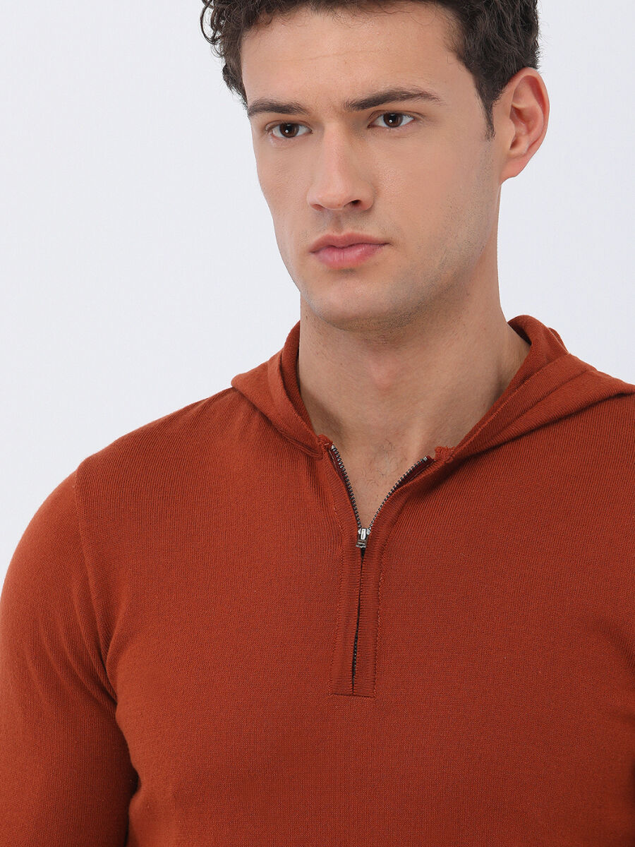 Orange Knitwear Sweatshirt - 4