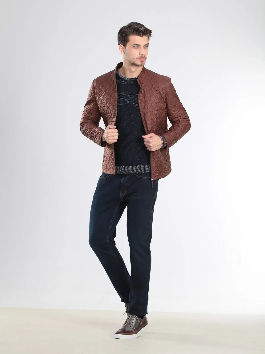 Orange Weaving Coat - 1