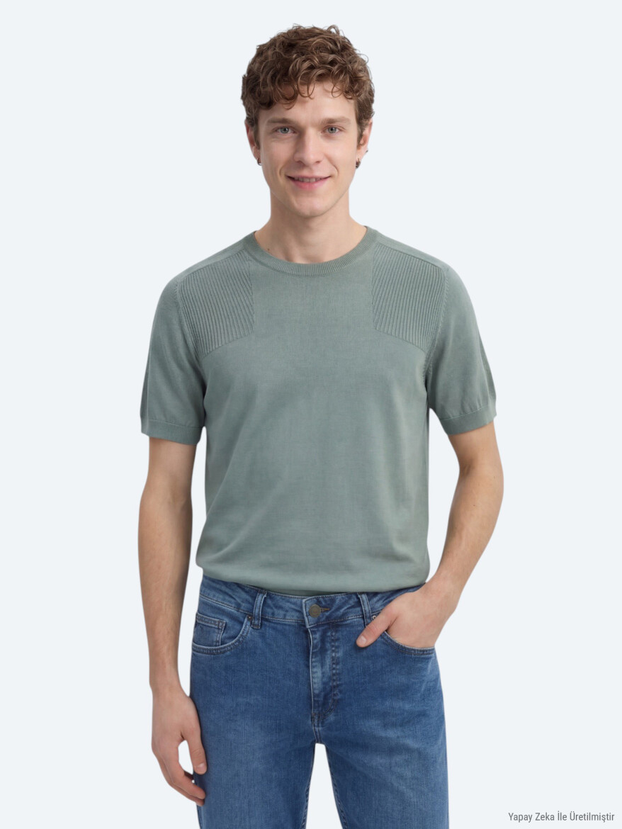 Orta Mavi Slim Fit Çevre Dostu Denim Pamuk Karışımlı Pantolon - KİP