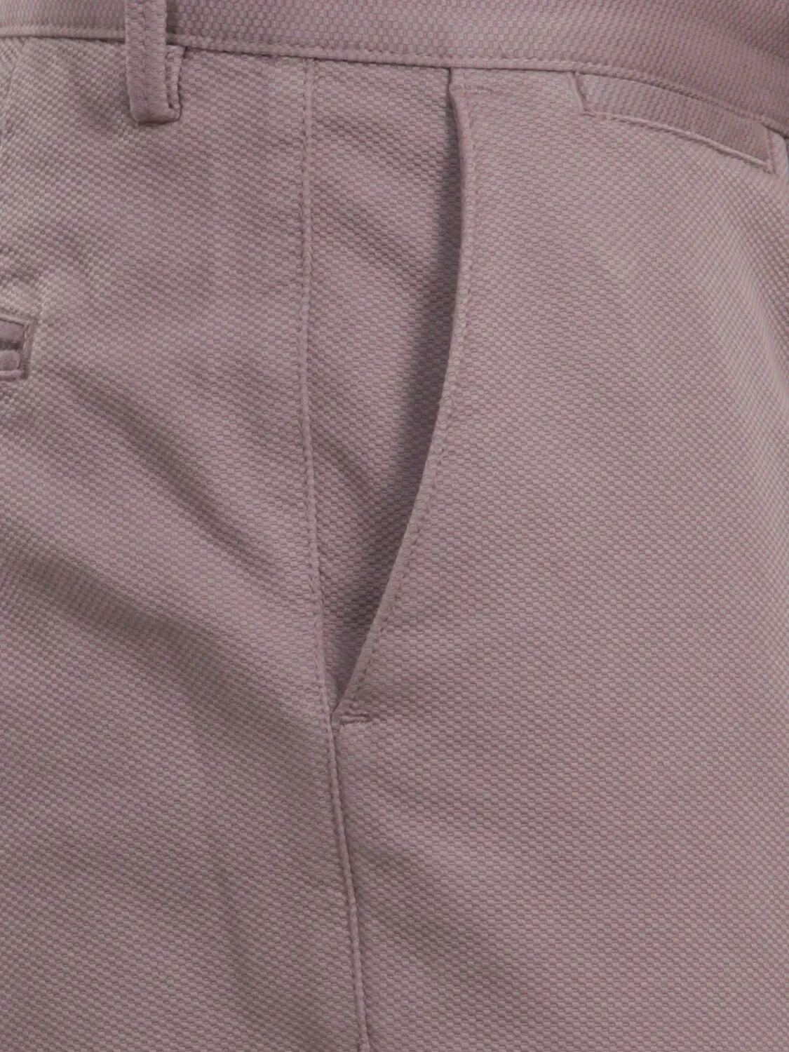 Pembe Düz Dokuma Regular Fit Casual Pamuk Karışımlı Pantolon - 4