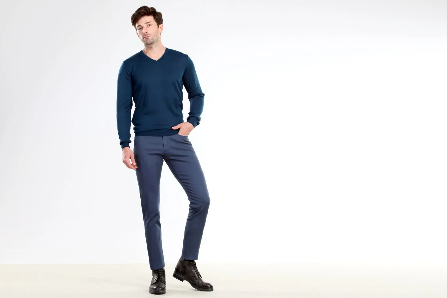 Petrol Blue Knitwear Sweatshirt - 3