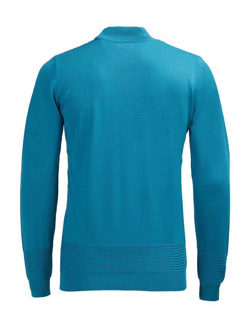 Petrol Blue Knitwear Sweatshirt - 2