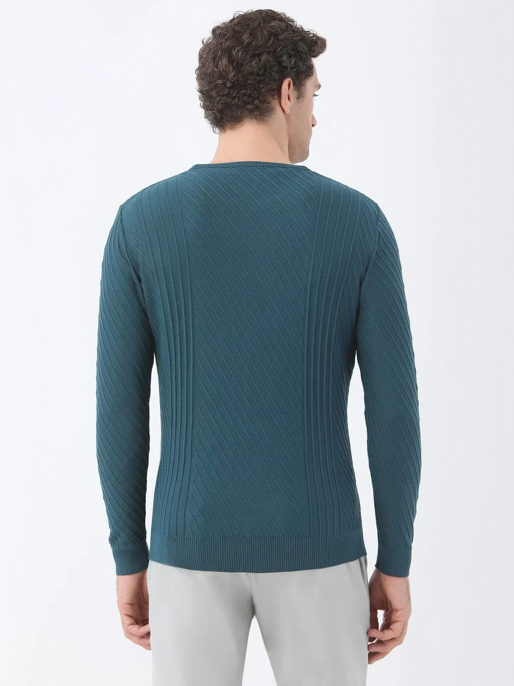 Petrol Blue Knitwear Sweatshirt - 5