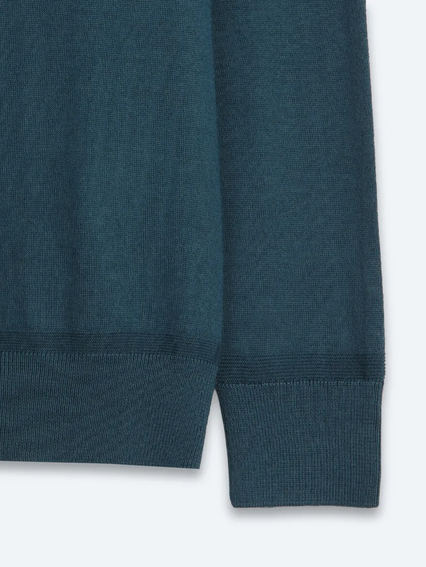 Petrol Blue Knitwear Sweatshirt - 10