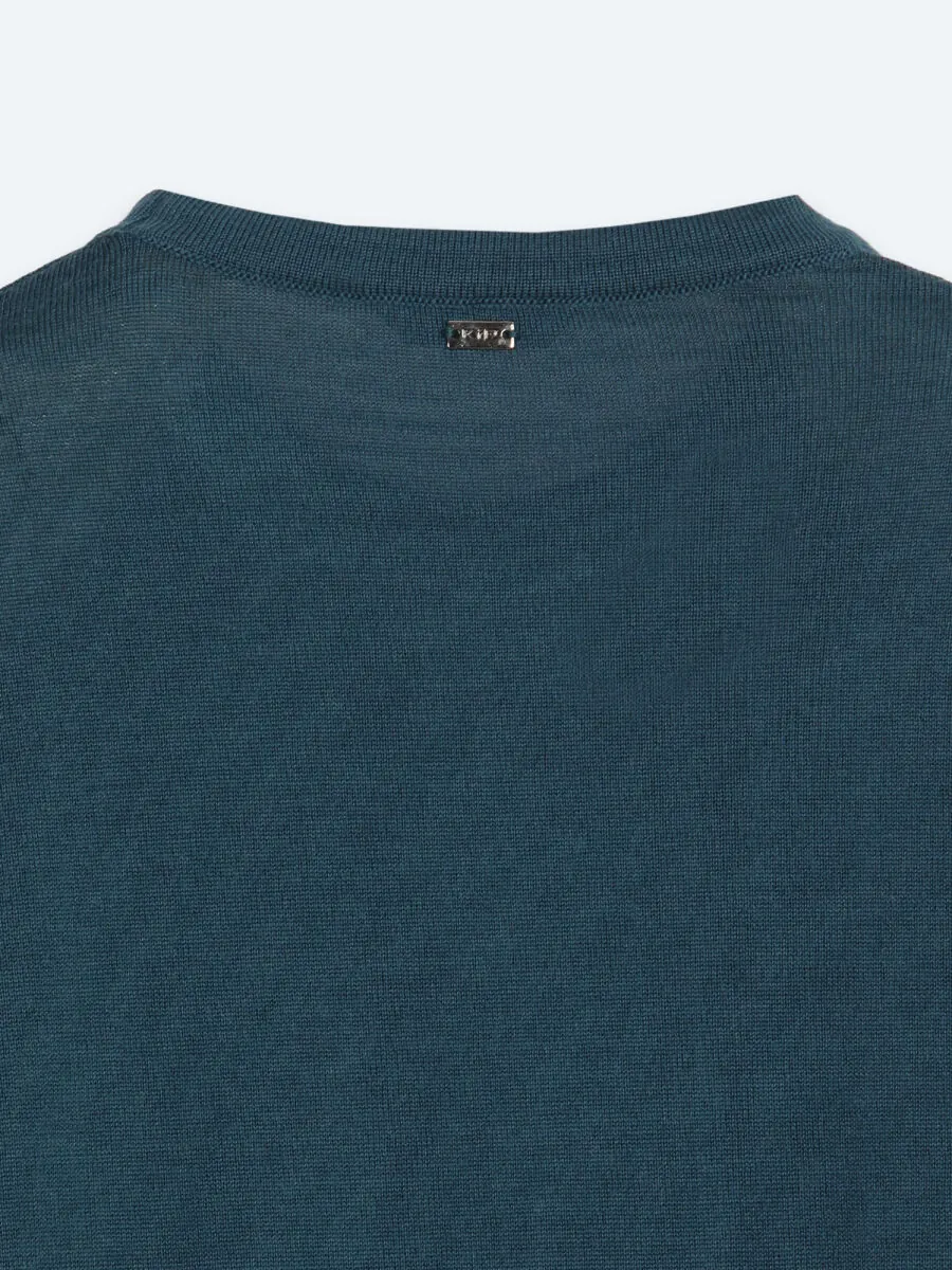 Petrol Blue Knitwear Sweatshirt - 11