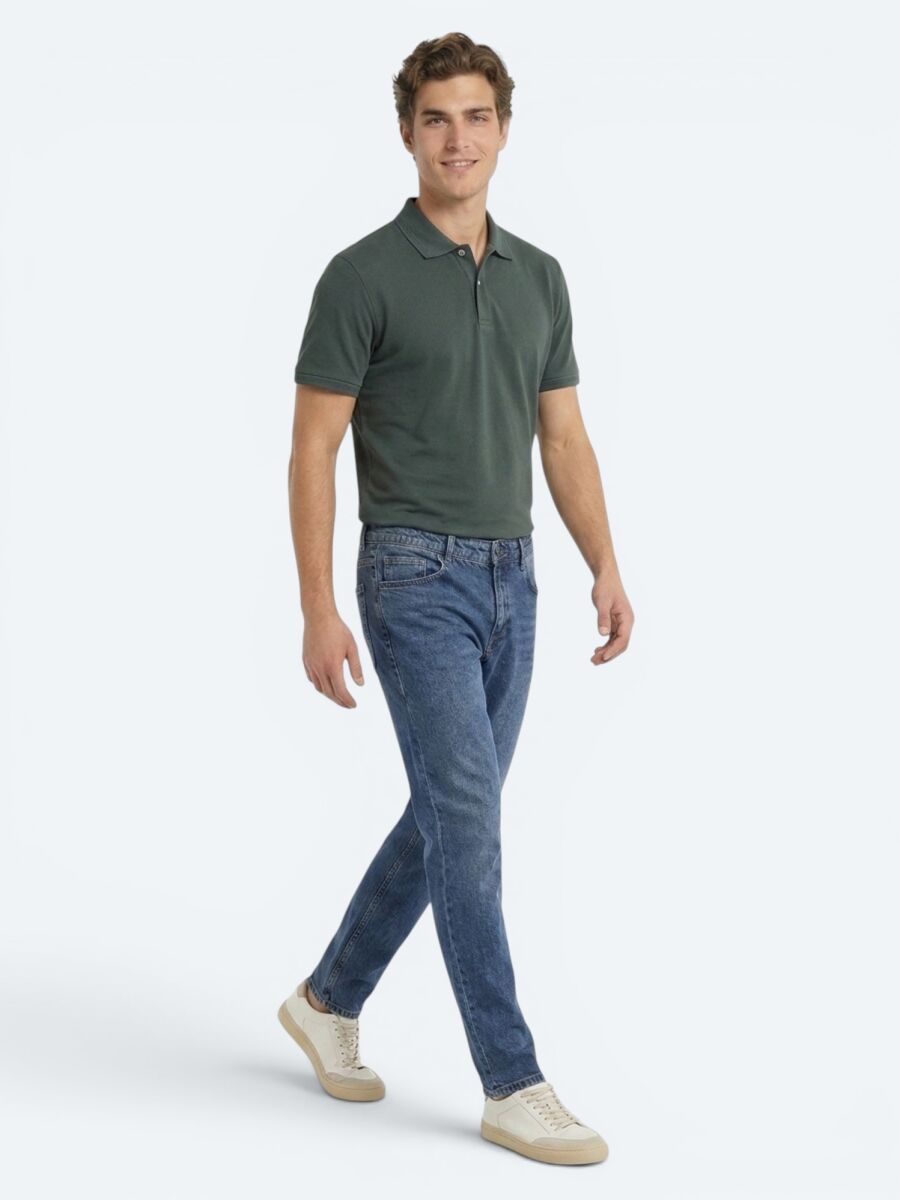 Petrol Blue Plain 100% Cotton T-Shirt - 2