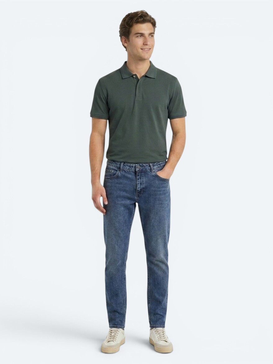 Petrol Blue Plain 100% Cotton T-Shirt - 3