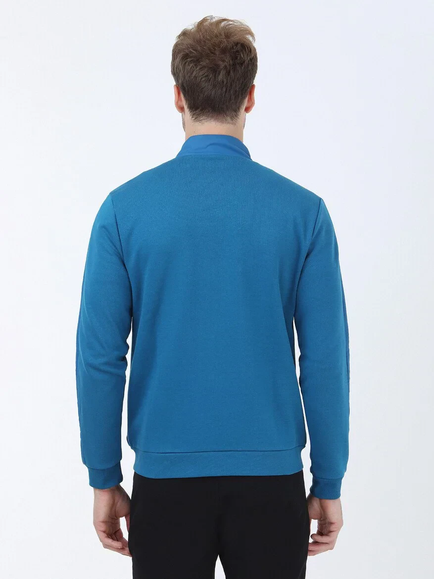 Petrol Blue Turtleneck Sweatshirt - 5