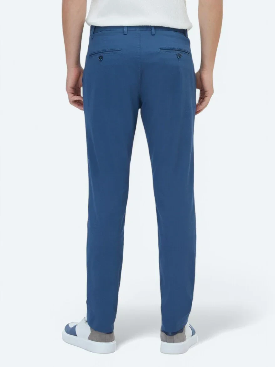 Petrol Dokuma Regular Fit Casual Pamuk Karışımlı Pantolon 
