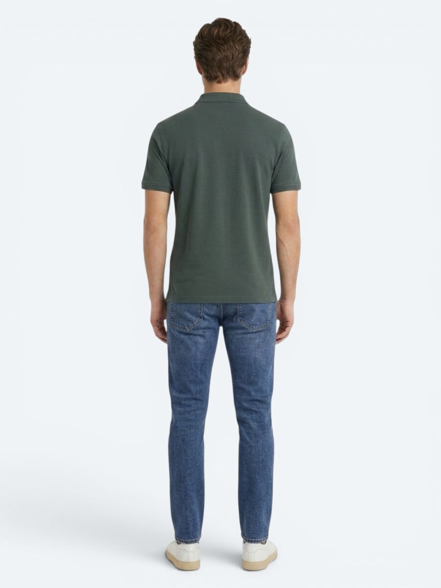 Petrol Düz %100 Pamuk T-Shirt - 4