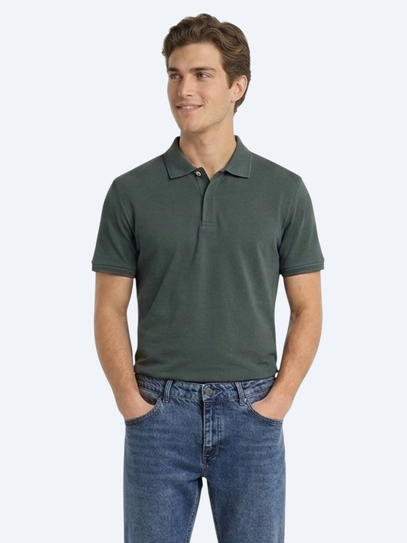 Petrol Düz %100 Pamuk T-Shirt