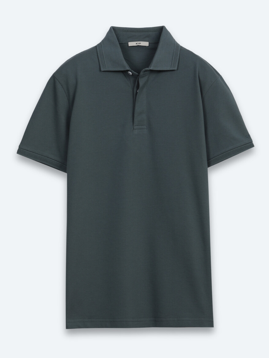 Petrol Düz %100 Pamuk T-Shirt - 5