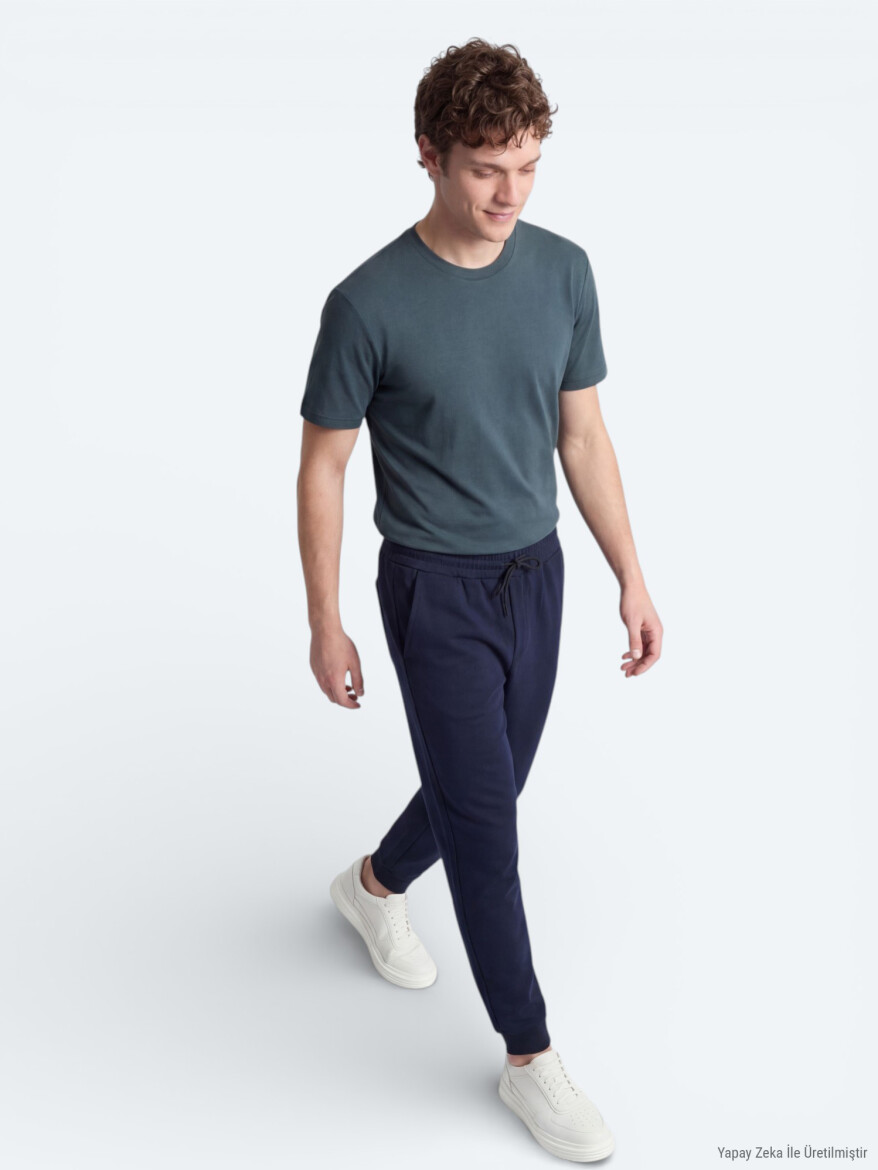 Petrol Düz T-Shirt - 5
