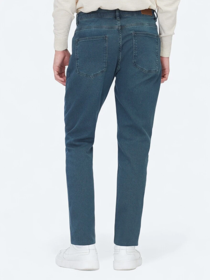 Petrol Slim Fit Denim Pamuk Karışımlı Pantolon - 5