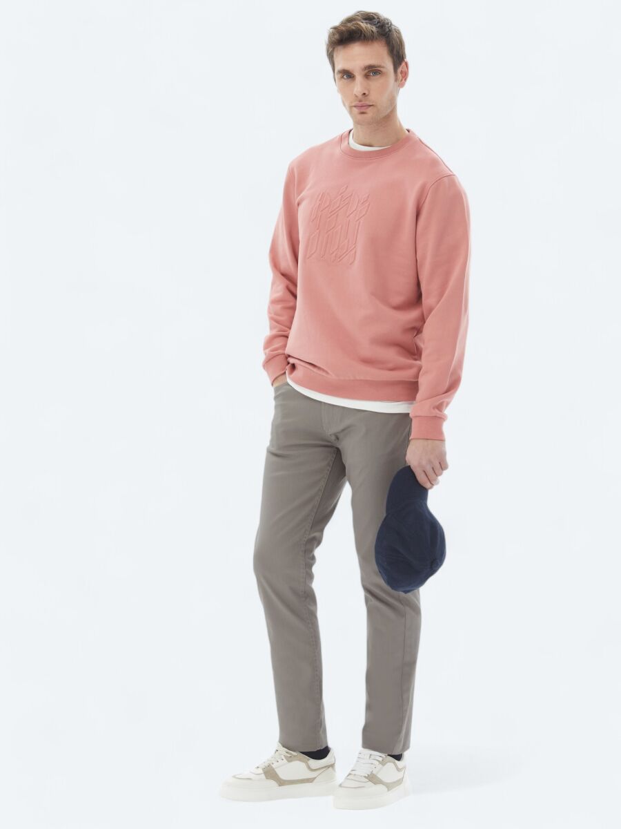 Pink Crew Neck Printed Sweatshirt - 2