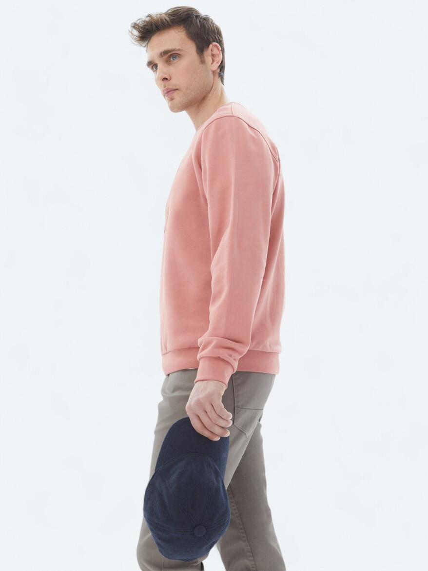 Pink Crew Neck Printed Sweatshirt - 4