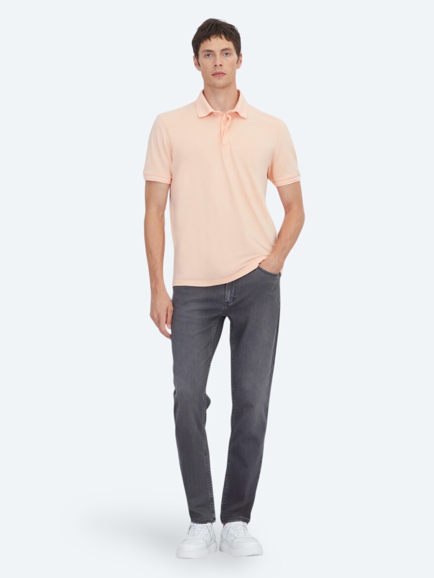 Pink Plain Polo Neck 100% Cotton T-Shirt - 2