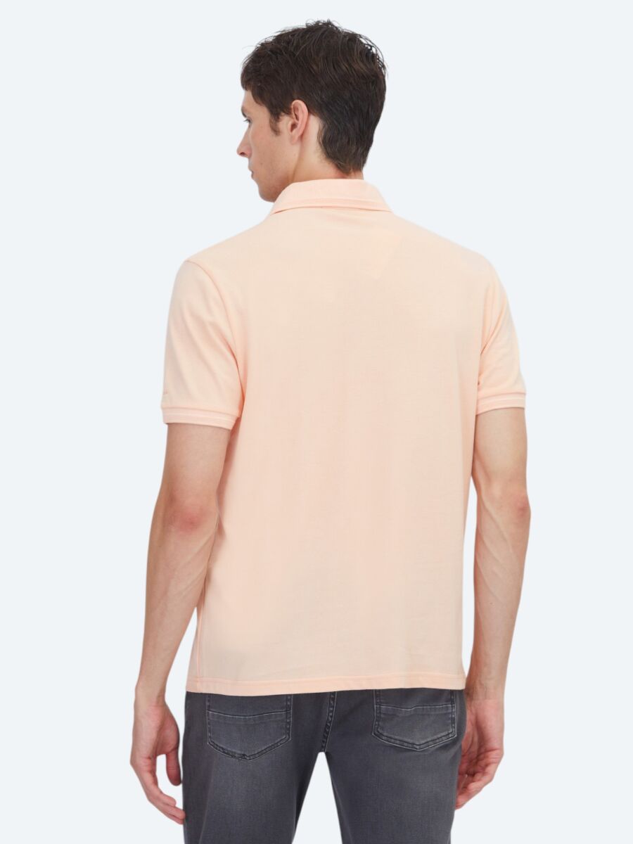 Pink Plain Polo Neck 100% Cotton T-Shirt - 5