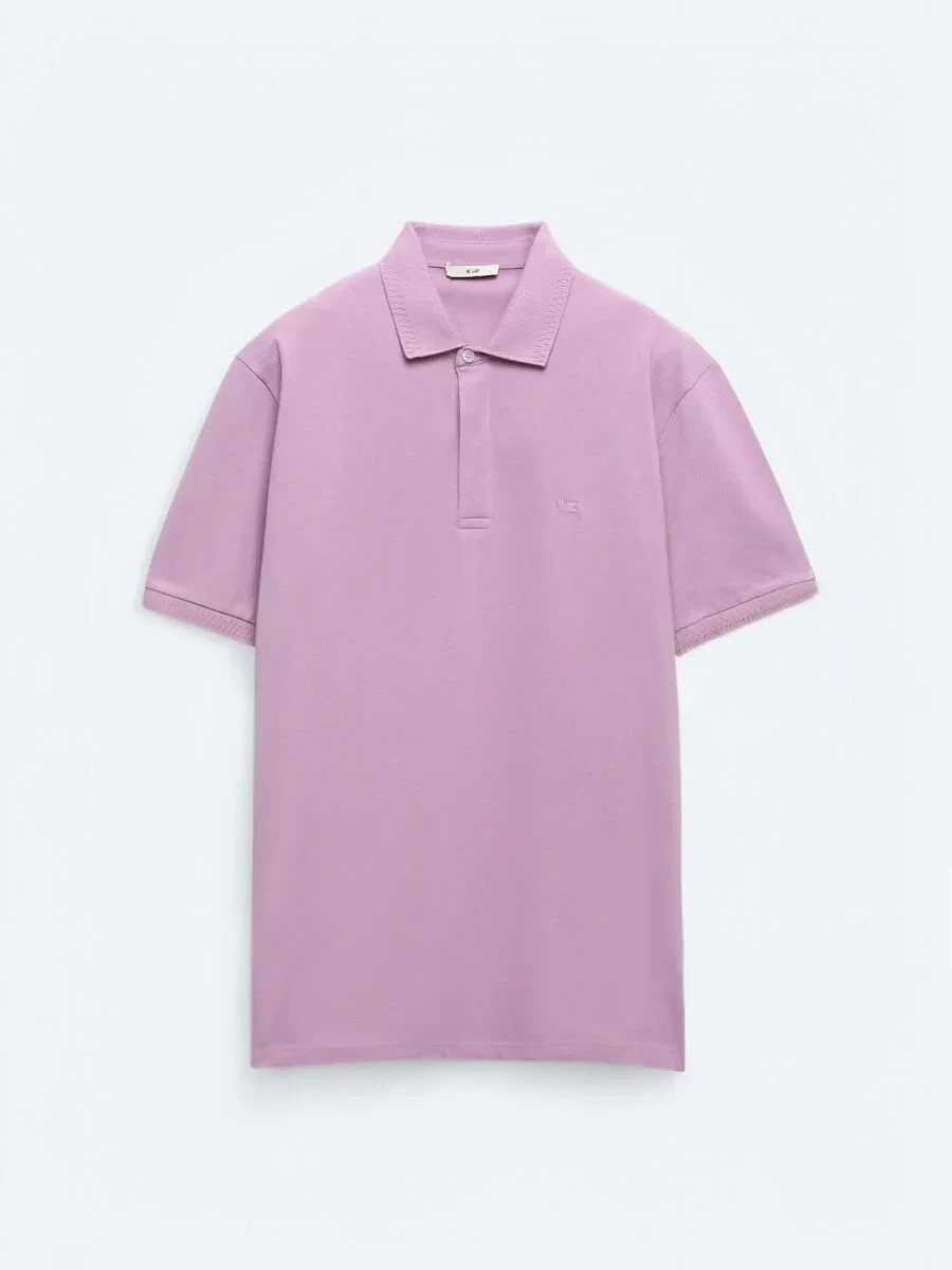 Plain Polo Neck 100% Cotton T-Shirt - 6