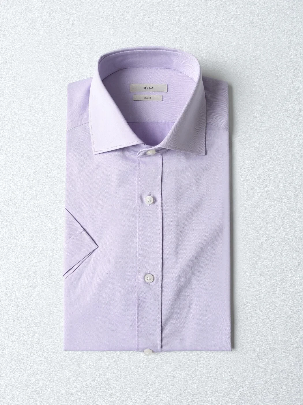 Purple Cotton Blended Short Sleeve Shirt - 1