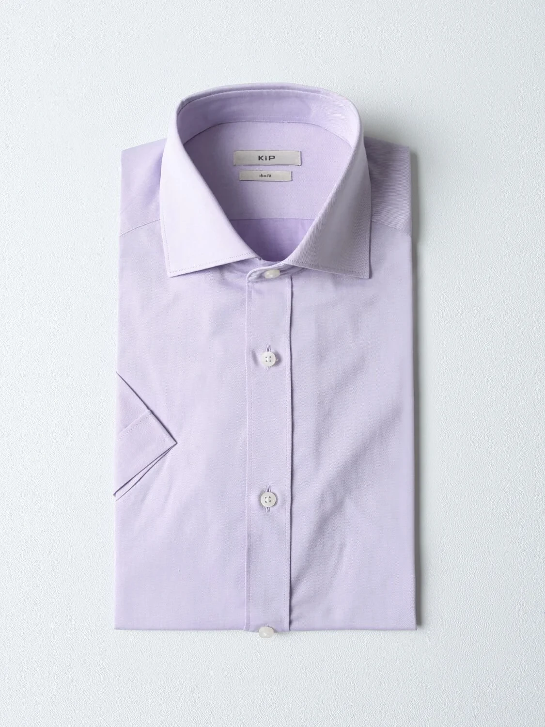 Purple Cotton Blended Short Sleeve Shirt - 1