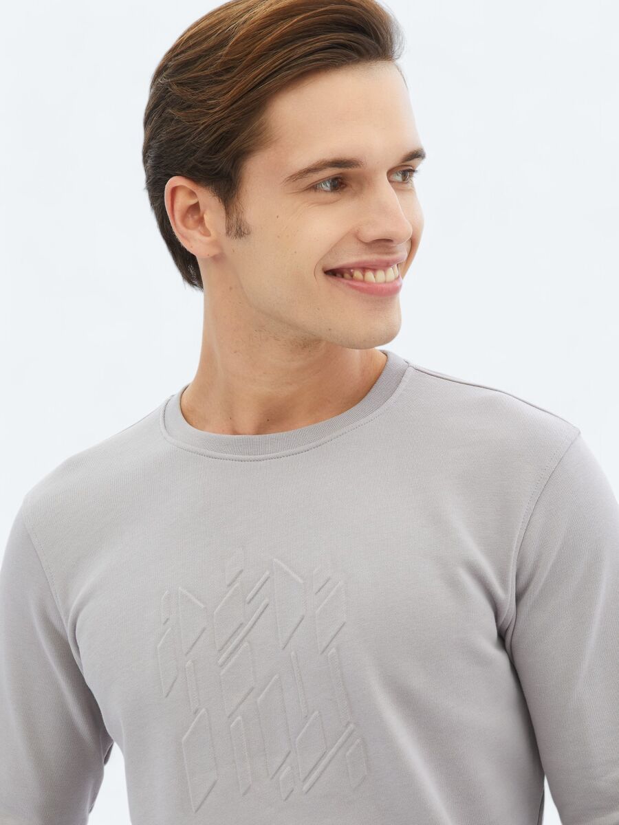 Purple Crew Neck Printed Sweatshirt - 3