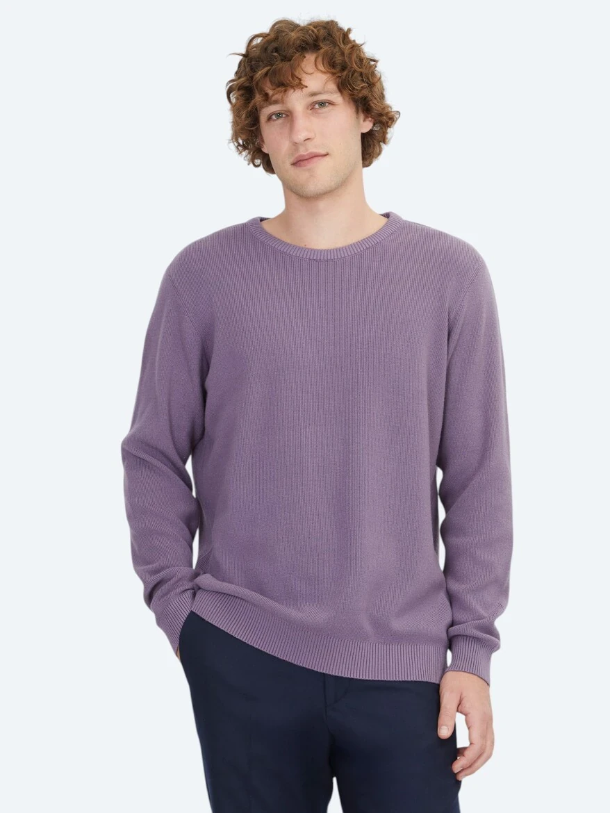 Purple Knitwear Sweatshirt - 1