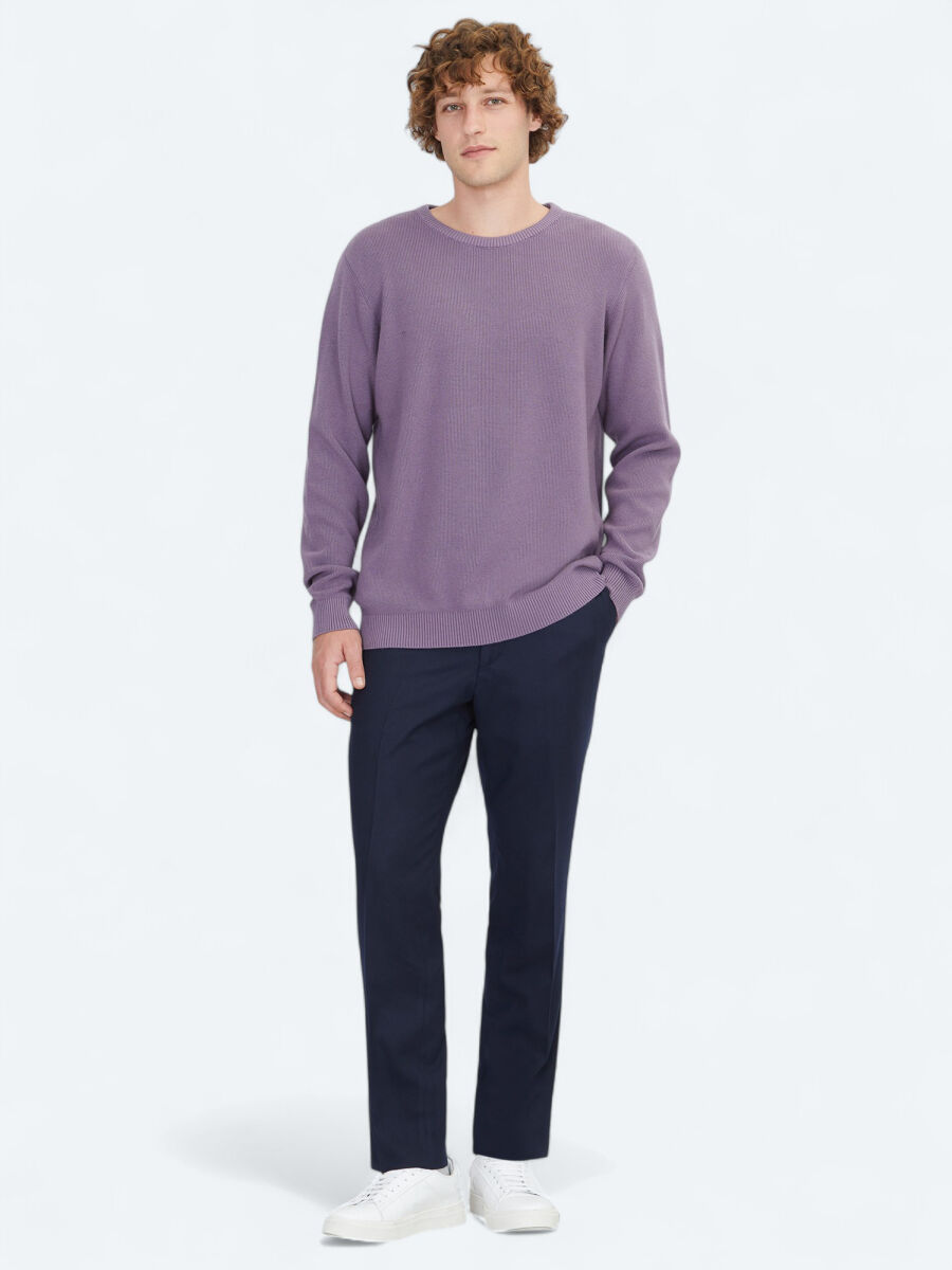 Purple Knitwear Sweatshirt - 2