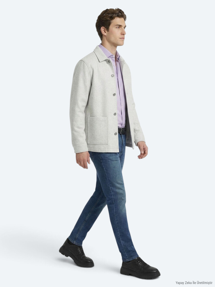 Purple Plain Regular Fit Long Weaving Classical Cotton Blended Shirt - 3