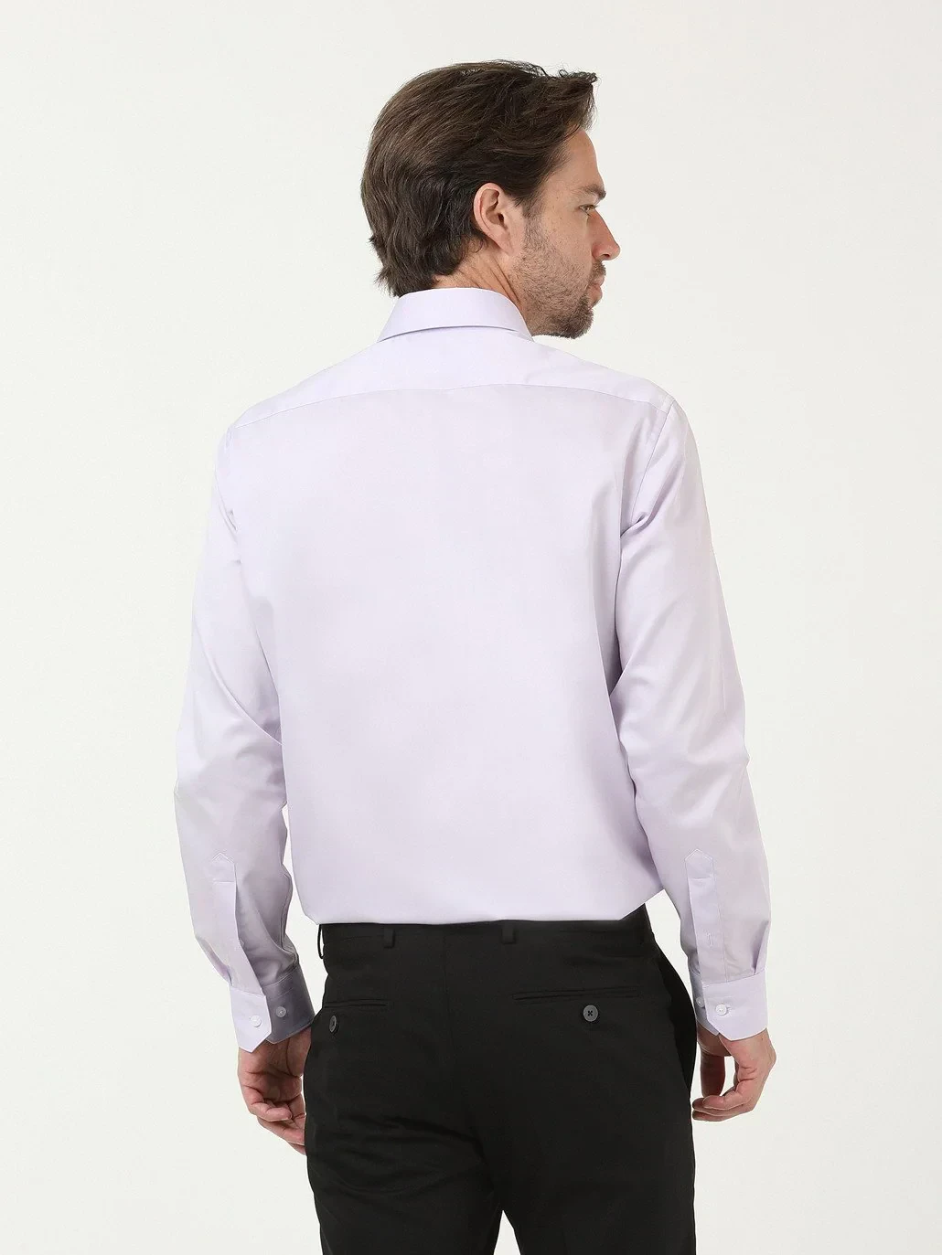 Purple Plain Regular Fit Weaving Classical 100% Cotton Shirt - 4