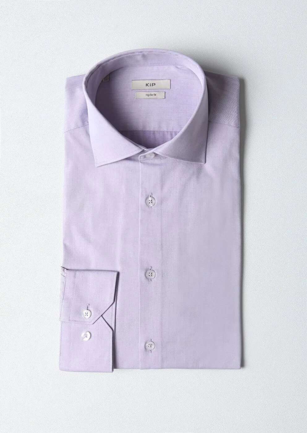 Purple Regular Fit Weaving Classical Cotton Blended Shirt - 1