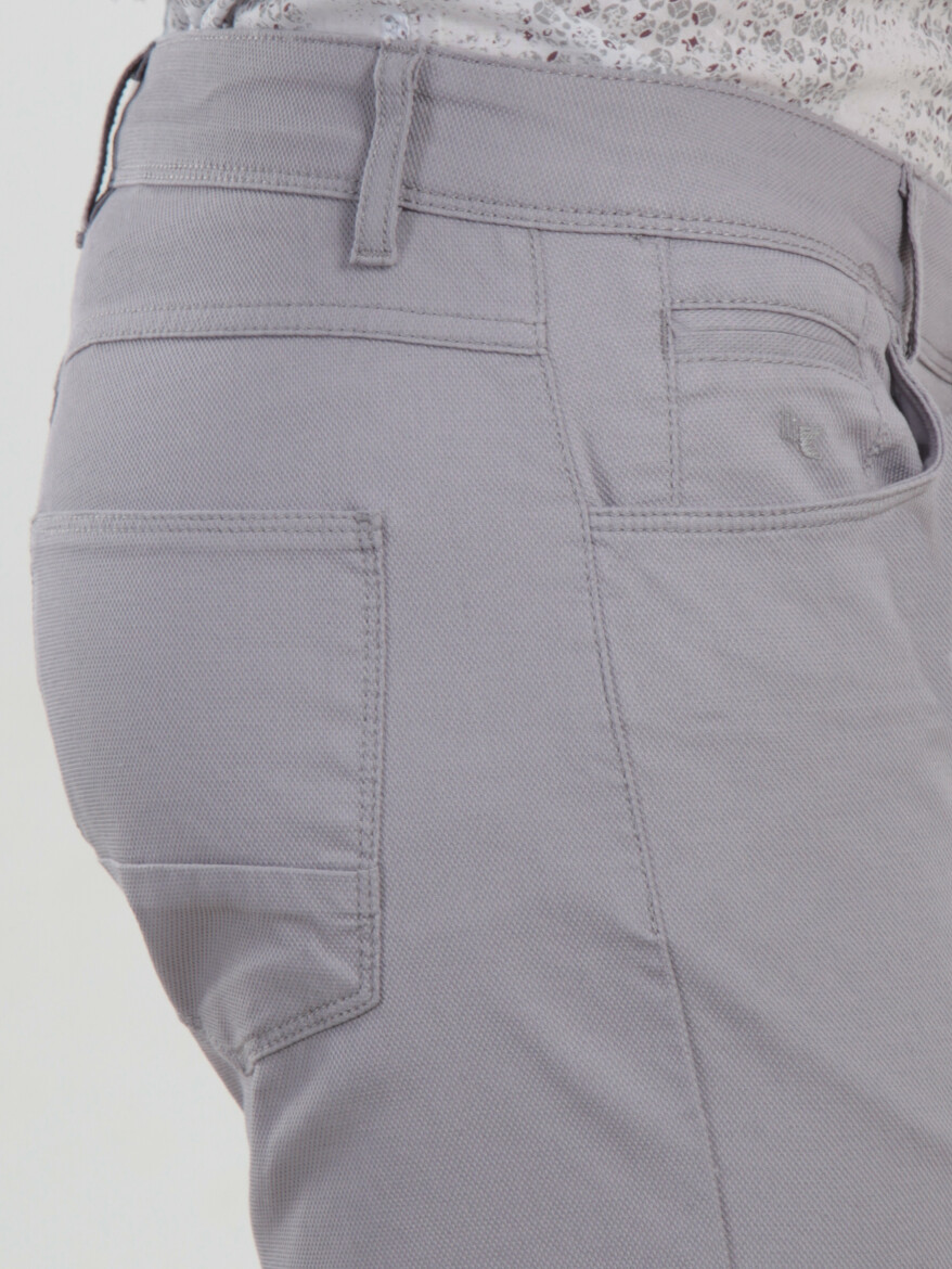 Purple Weaving Slim Fit Casual Cotton Blended Trousers - 2