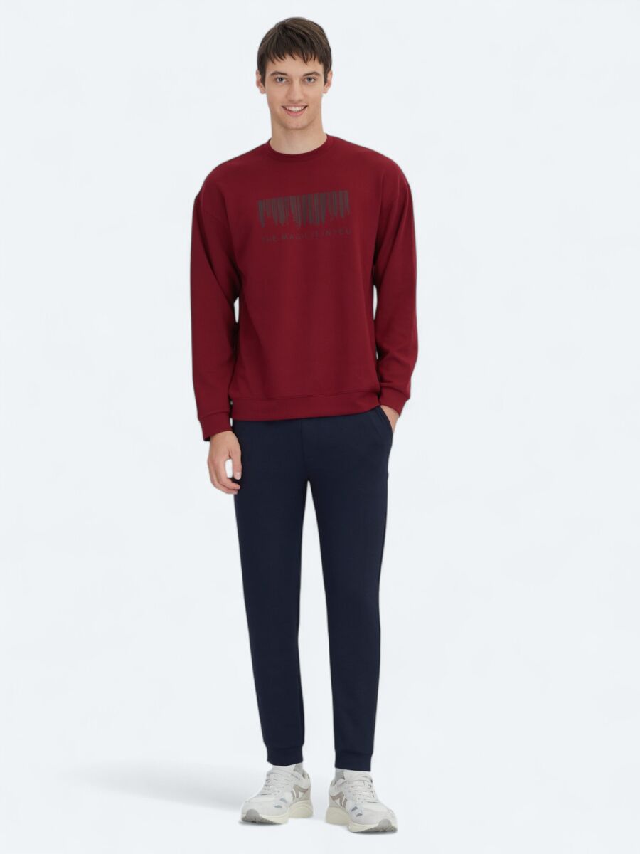 Red Crew Neck Printed Sweatshirt - 2