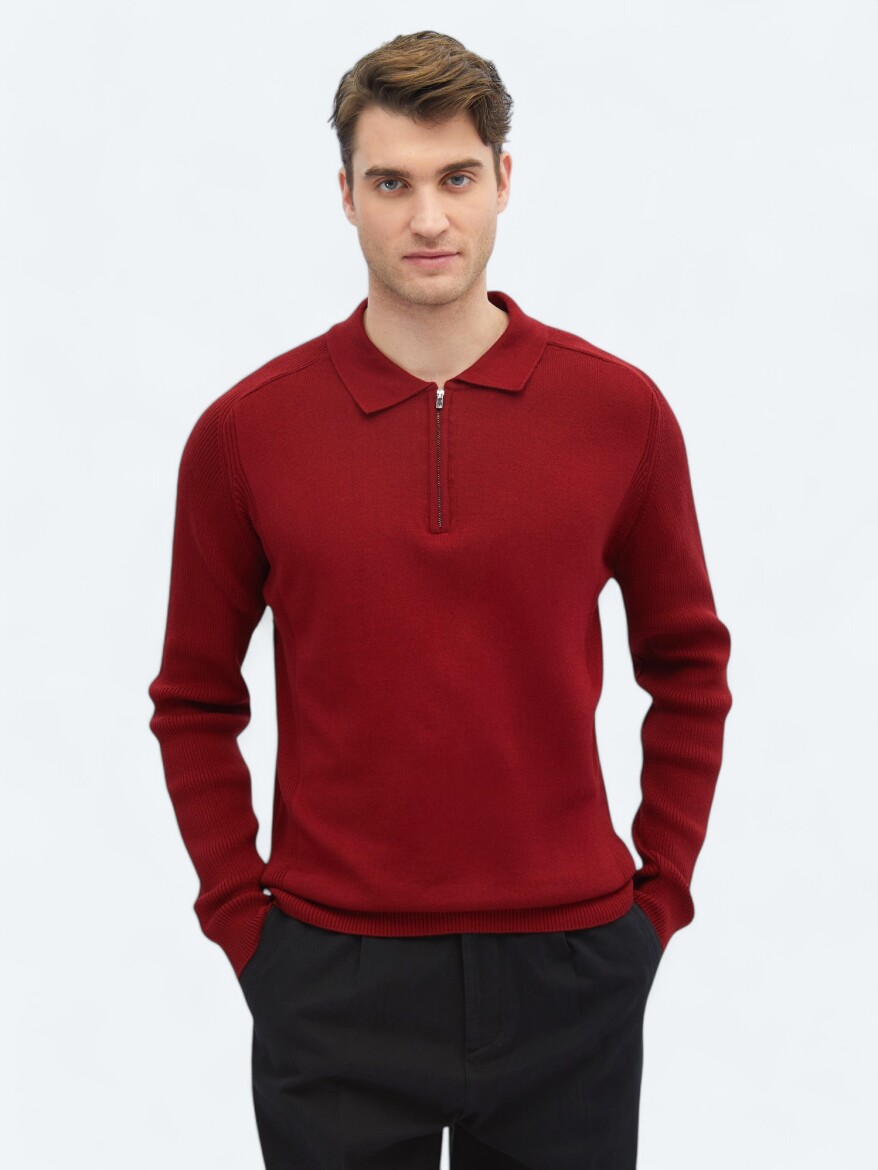 Red Knitwear Sweatshirt - 3