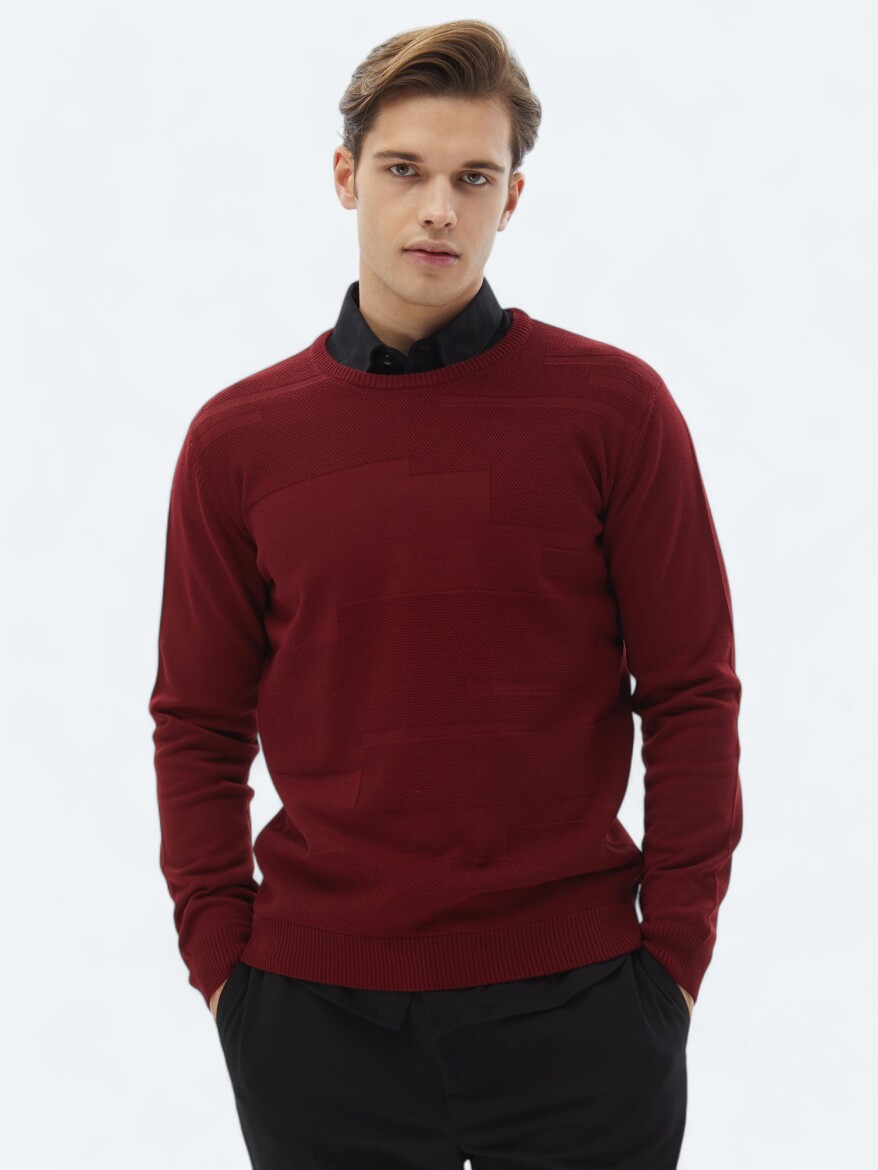 Red Knitwear Sweatshirt - 1