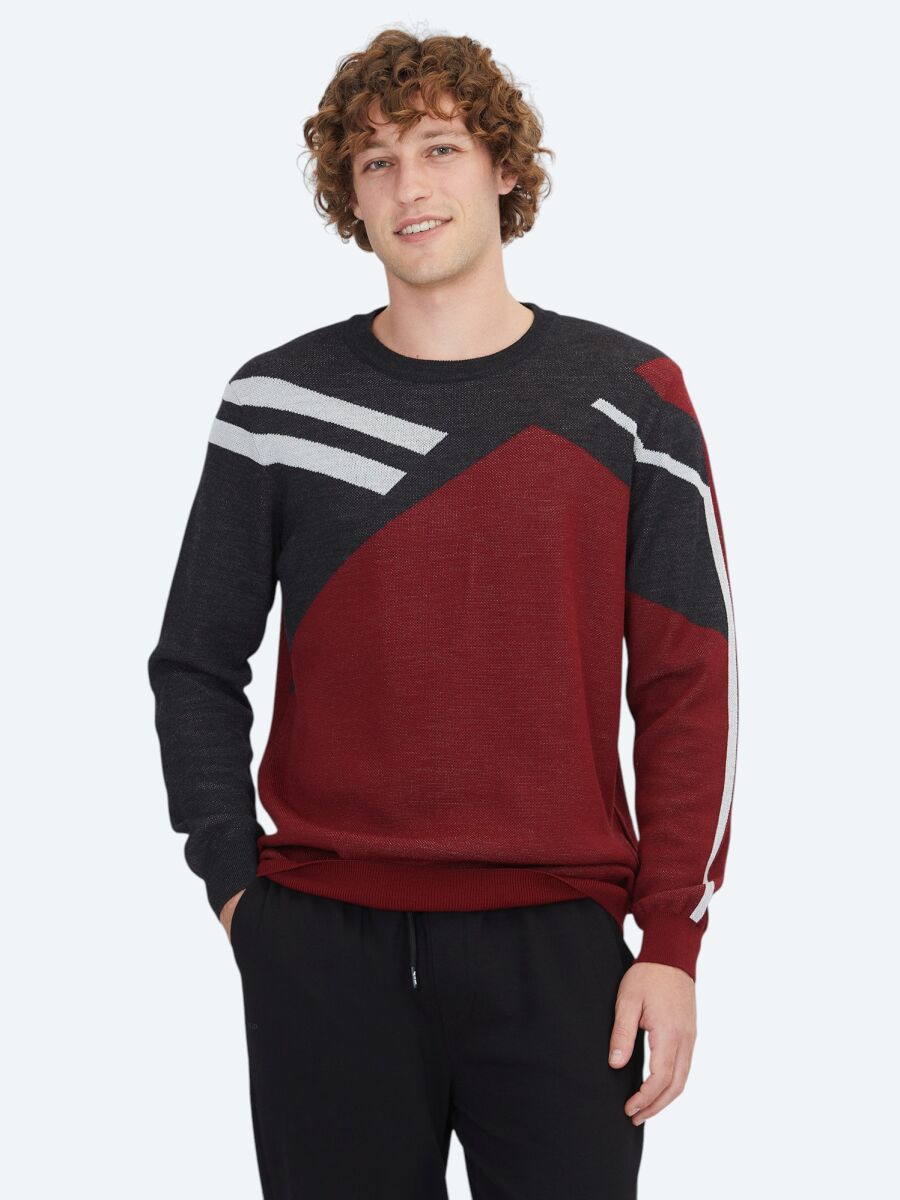 Red Knitwear Sweatshirt - 1