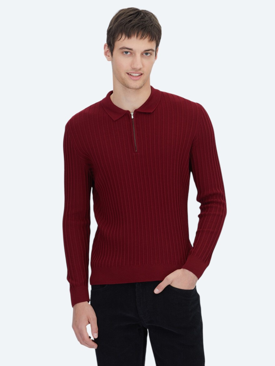 Red Knitwear Sweatshirt 