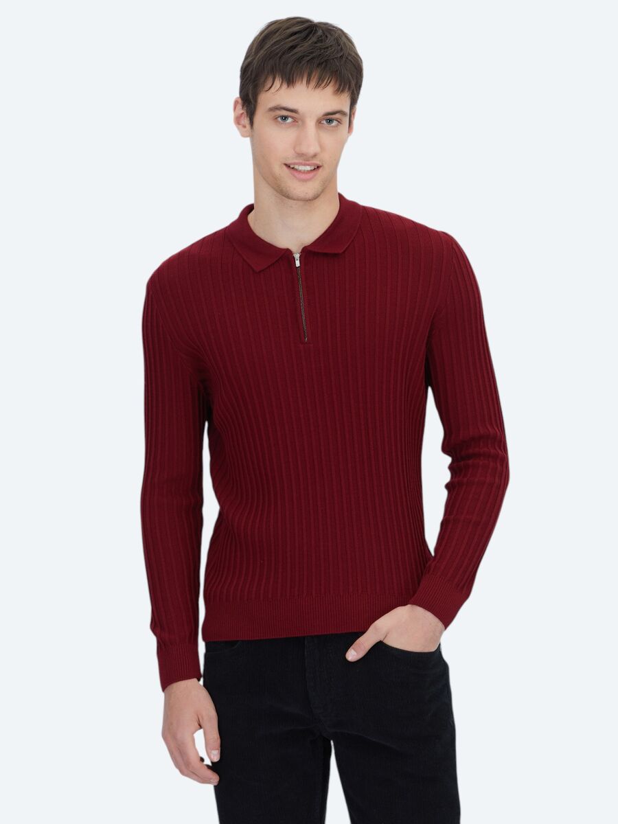 Red Knitwear Sweatshirt - 1
