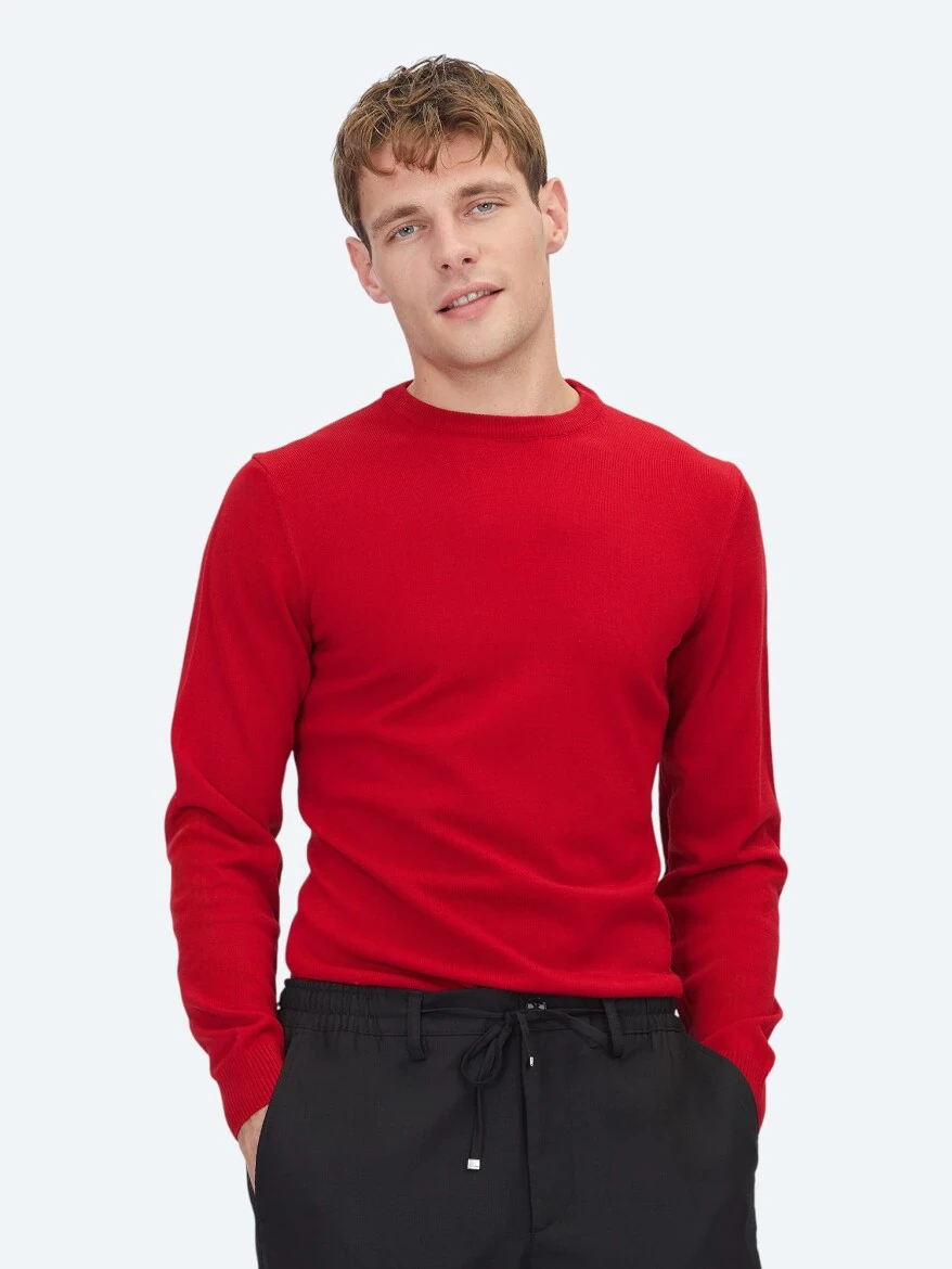 Red Knitwear Sweatshirt - KİP