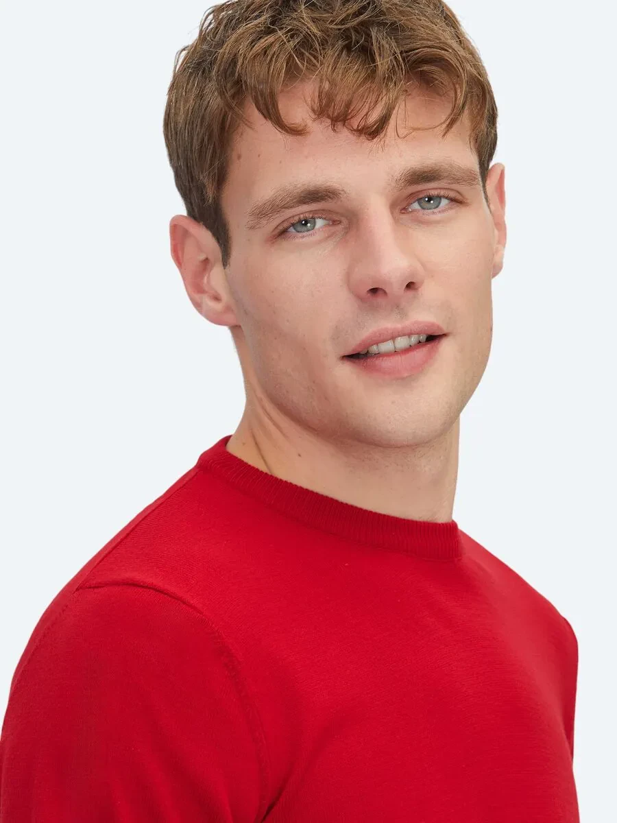 Red Knitwear Sweatshirt - 3