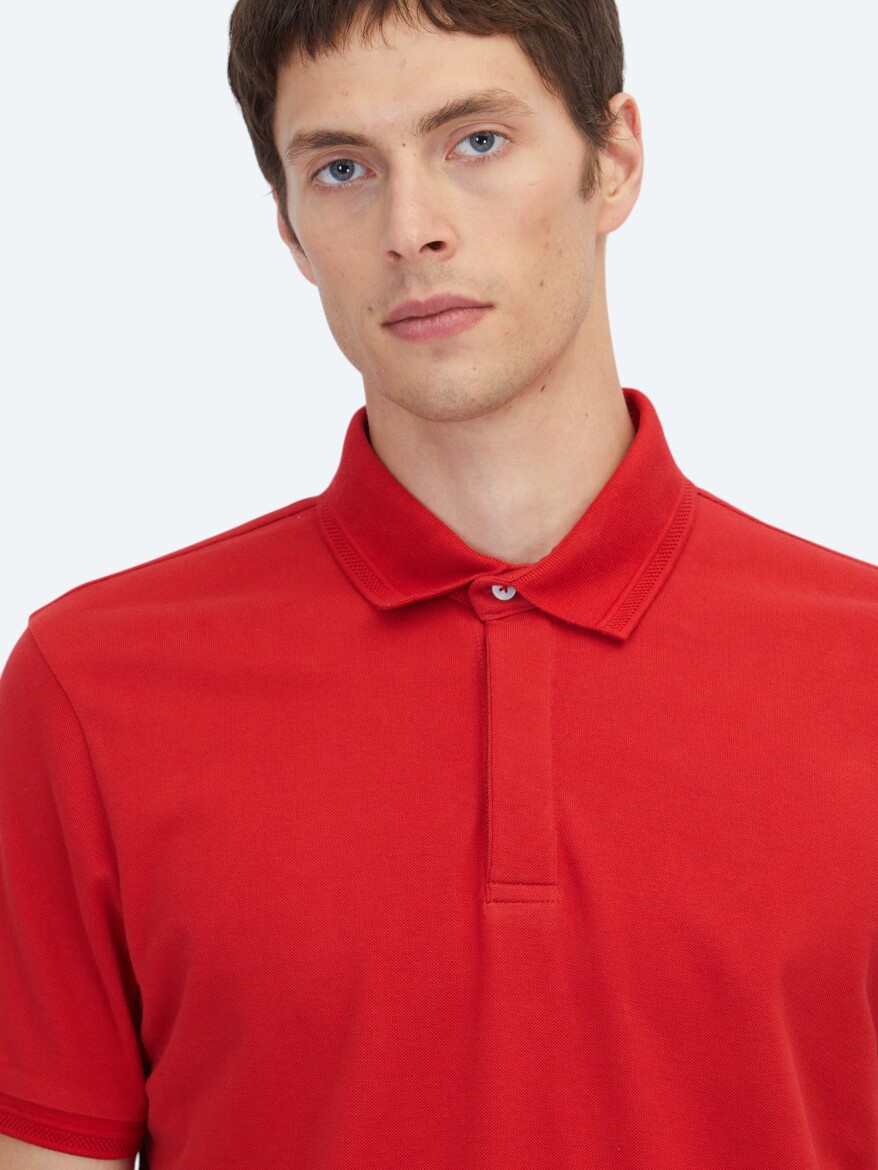 Red Plain 100% Cotton T-Shirt - 3