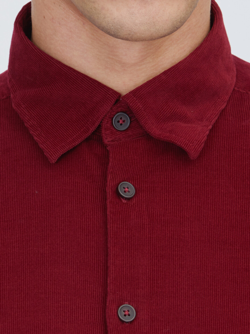 Red Striped Regular Fit Weaving Casual 100% Cotton Shirt - 5