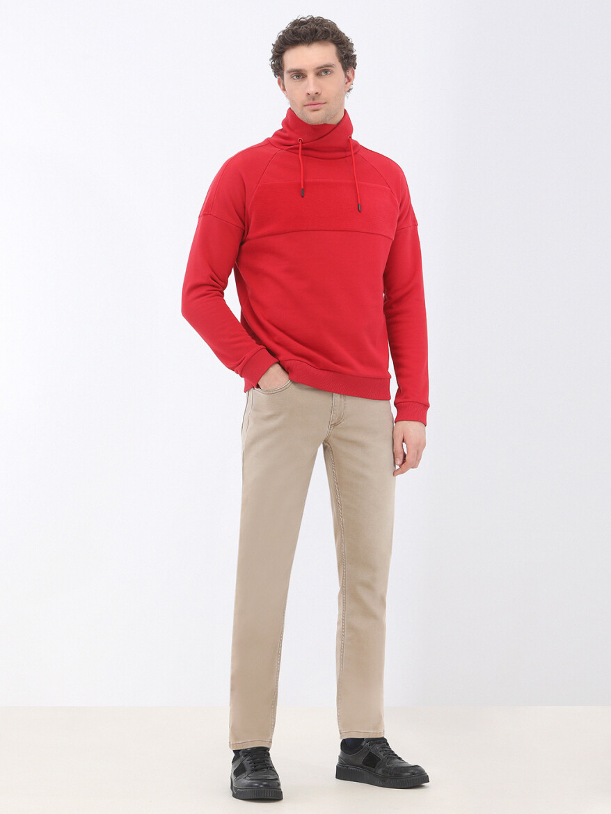 Red Turtleneck Sweatshirt - 2