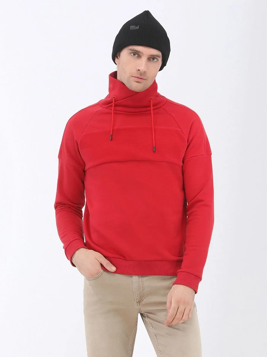 Red Turtleneck Sweatshirt - 3