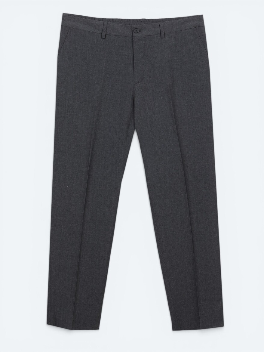Renkli Düz Dokuma Fitted Fit Klasik Yün Karışımlı Pantolon - 6