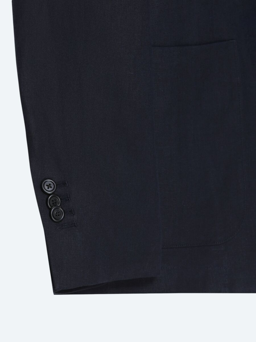 Renkli Mikro Modern Fit %100 Keten Ceket - 3