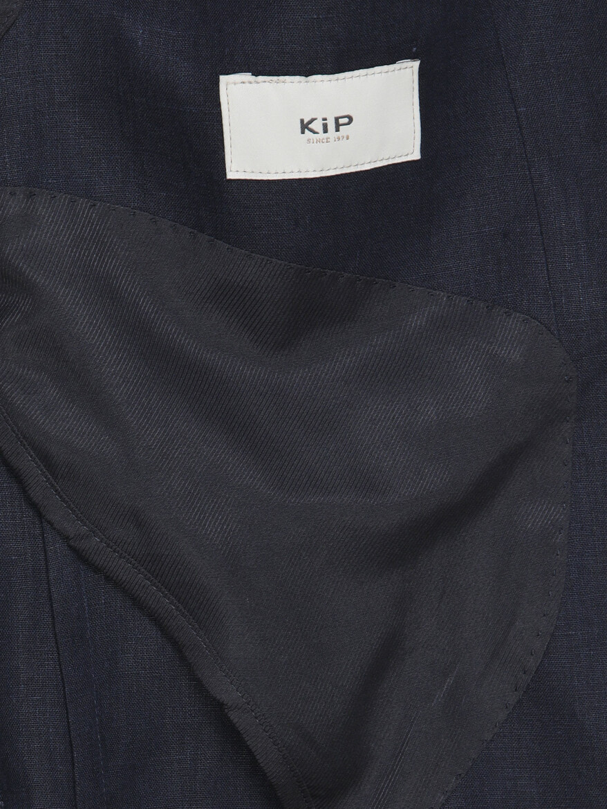 Renkli Mikro Modern Fit %100 Keten Ceket - 4