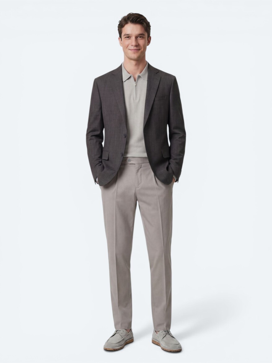 Renkli Mikro Modern Fit Yün Karışımlı Ceket - 2
