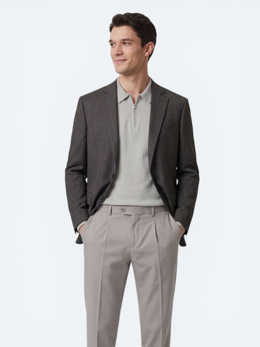 Renkli Mikro Modern Fit Yün Karışımlı Ceket - 3