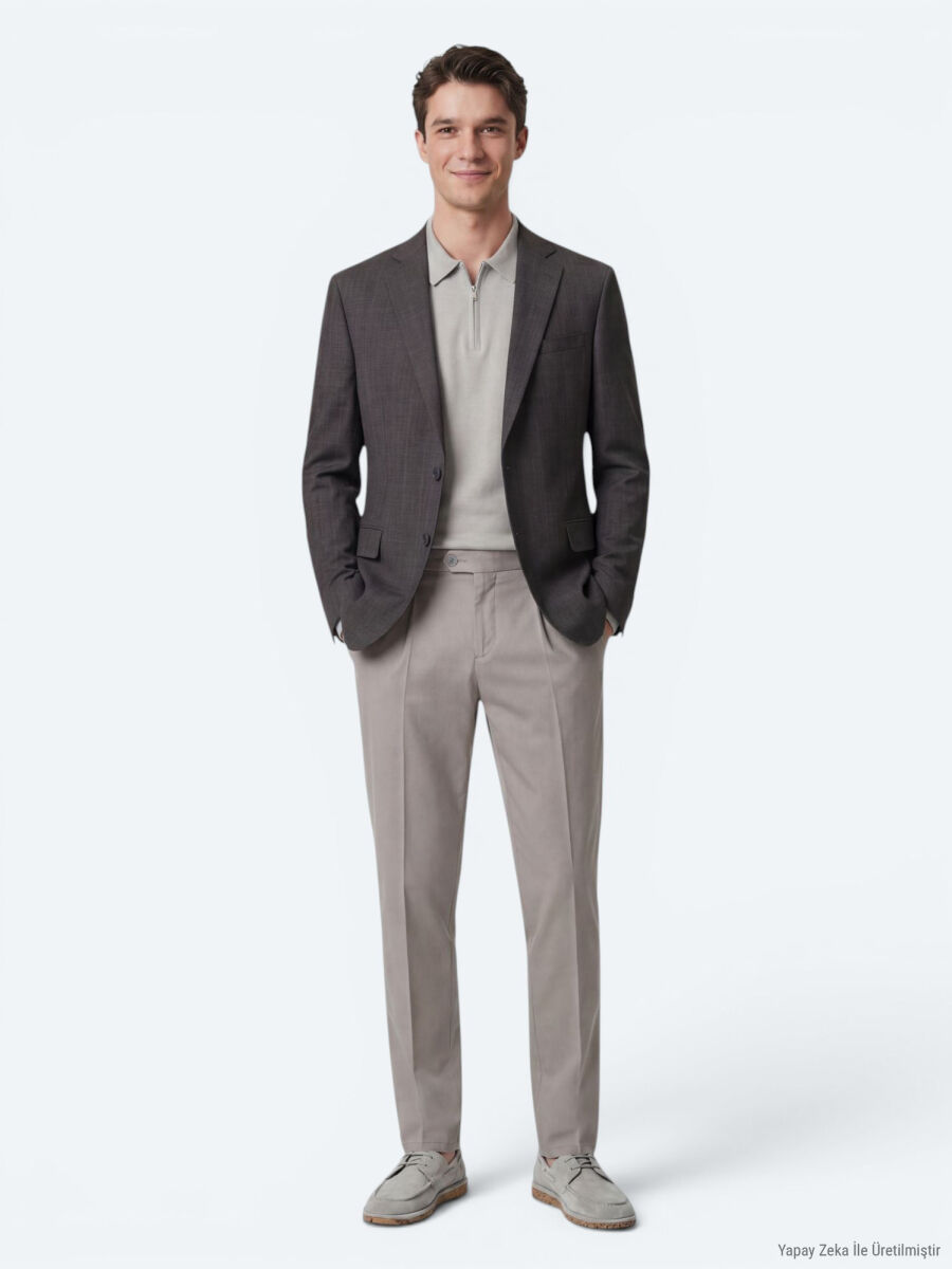 Renkli Mikro Modern Fit Yün Karışımlı Ceket - 2